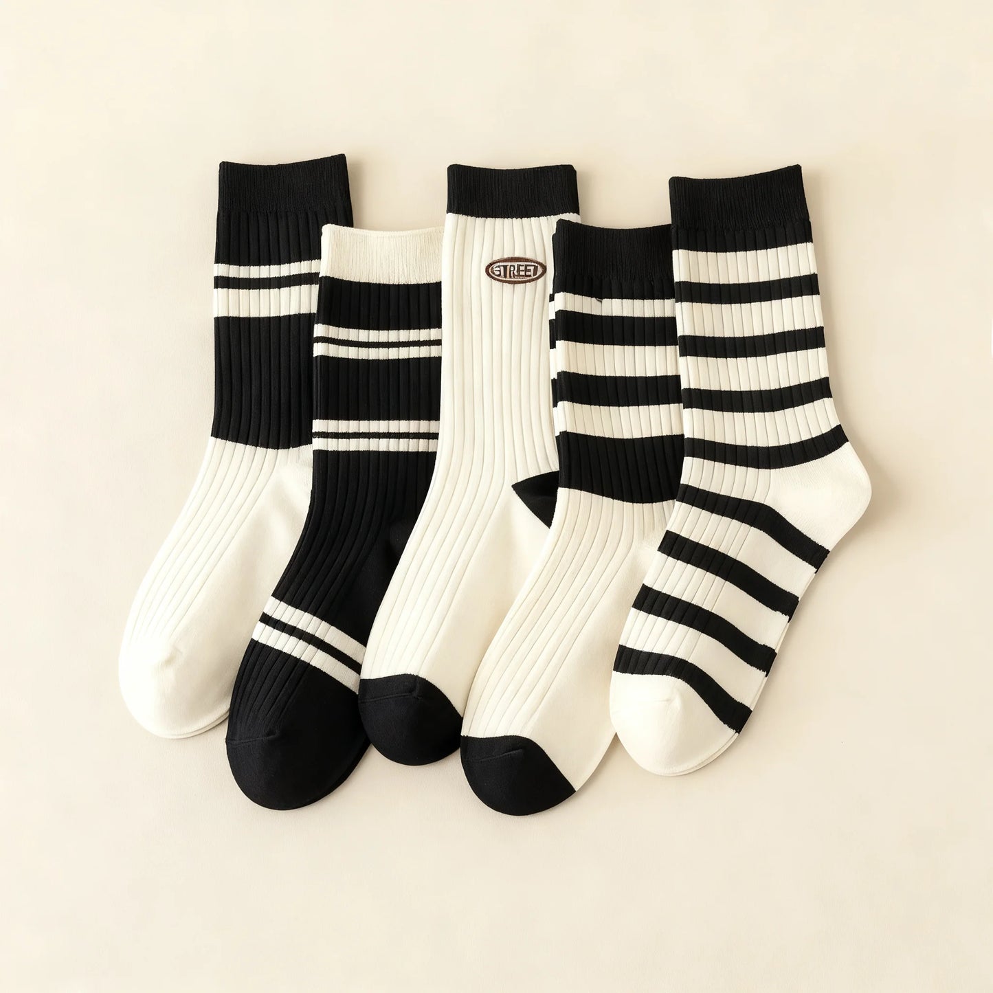 Women's Mid-Calf Cotton Socks (Autumn & Winter) - Odor-Resistant, Warm & Breathable