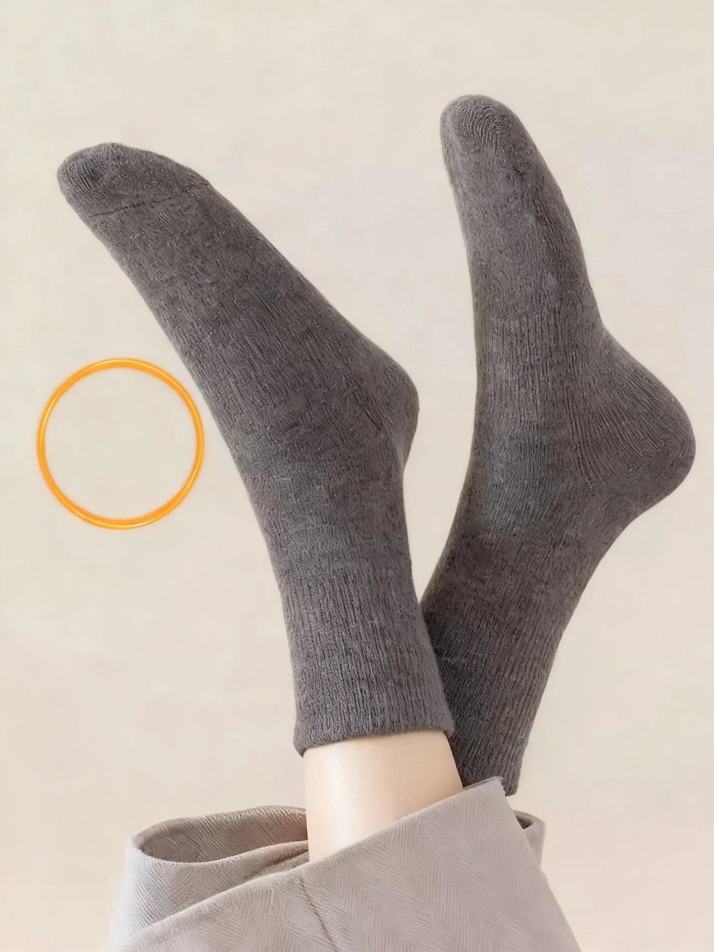 Women's Fleece-Lined Wool Socks: Warm, Breathable Mid-Calf Style for Autumn & Winter