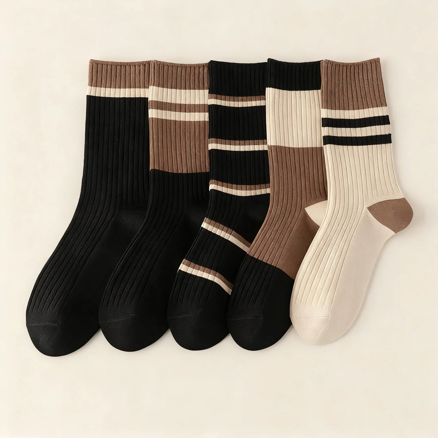 Women's Mid-Calf Cotton Socks (Autumn & Winter) - Odor-Resistant, Warm & Breathable