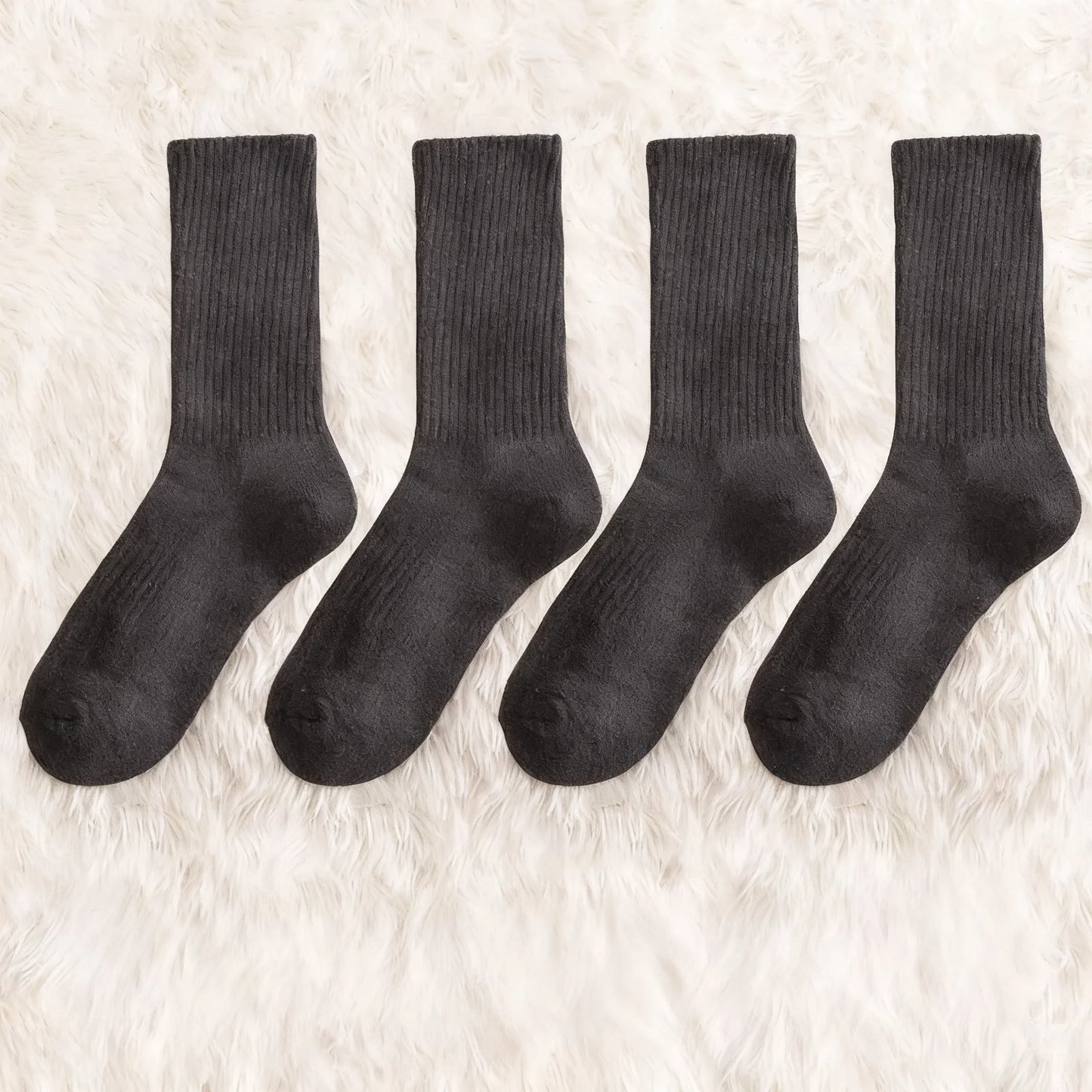 Men's Thickened Cotton Socks: Odor-Resistant, Moisture-Absorbing, Mid-Calf/High-Top (Autumn & Winter)