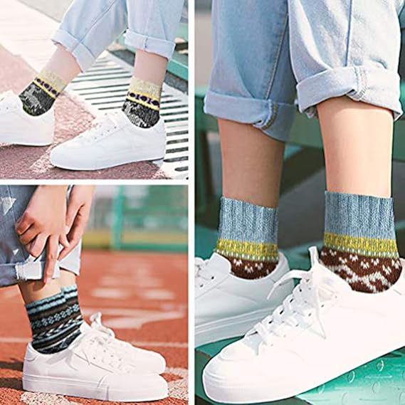 MORECOO Womens Socks Winter - Stocking Stuffers Gifts for Women - Thick Wool Soft Warm Cozy Crew Socks for Women