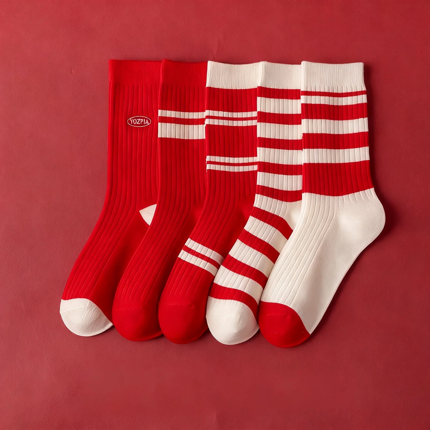 Women's Mid-Calf Cotton Socks (Autumn & Winter) - Odor-Resistant, Warm & Breathable