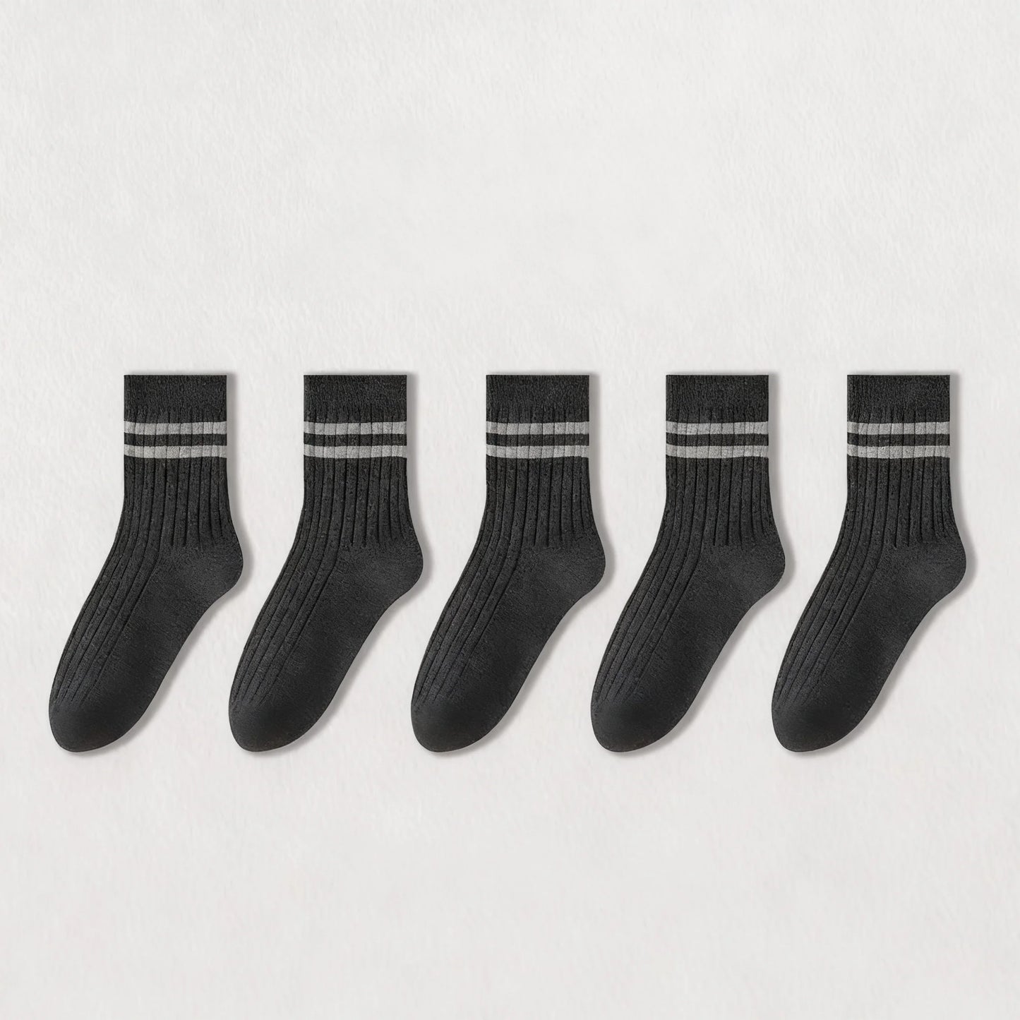 Men's Cotton Striped Crew Socks for Spring and Autumn: Moisture-Absorbing & Odor-Resistant