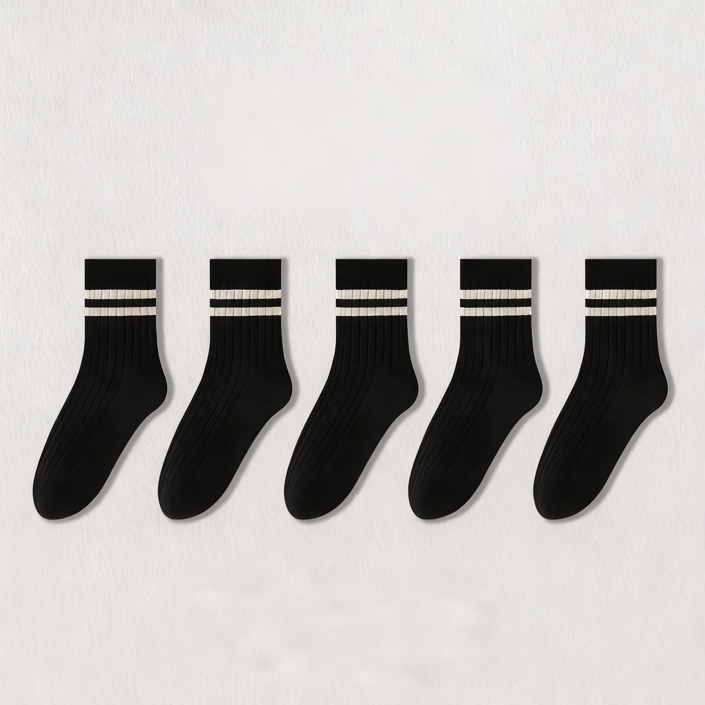 Men's Cotton Striped Crew Socks for Spring and Autumn: Moisture-Absorbing & Odor-Resistant