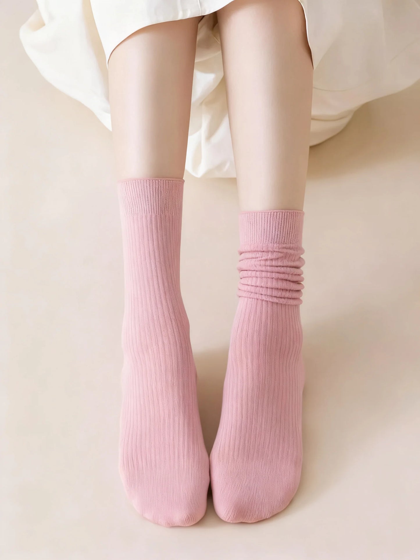 Women's Cotton Mid-Calf Socks for Spring and Autumn