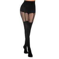 Women's Mock Thigh-High Fishnet Tights (Suspender Pantyhose Style) – for Summer Sundress & Lace Costume Outfits