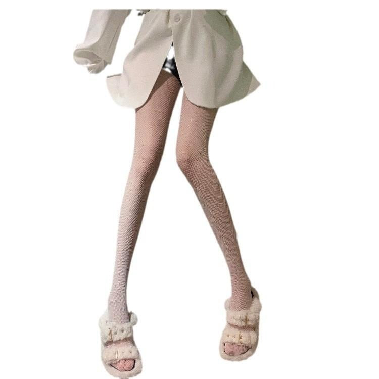 Black rhinestone fishnet stockings Starry Sky Rhinestone Fishnet Stockings Black Silk Stockings with Rhinestones Thin Mesh Pantyhose for Women