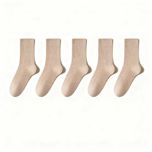 Women's Cotton Mid-Calf Socks for Spring and Autumn