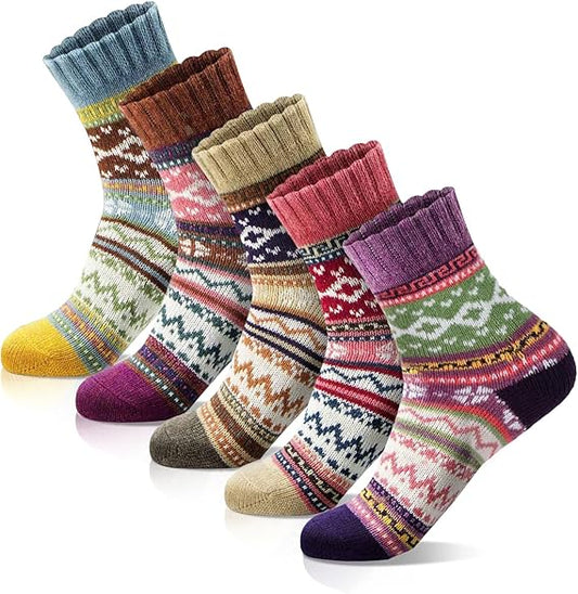 MORECOO Womens Socks Winter - Stocking Stuffers Gifts for Women - Thick Wool Soft Warm Cozy Crew Socks for Women