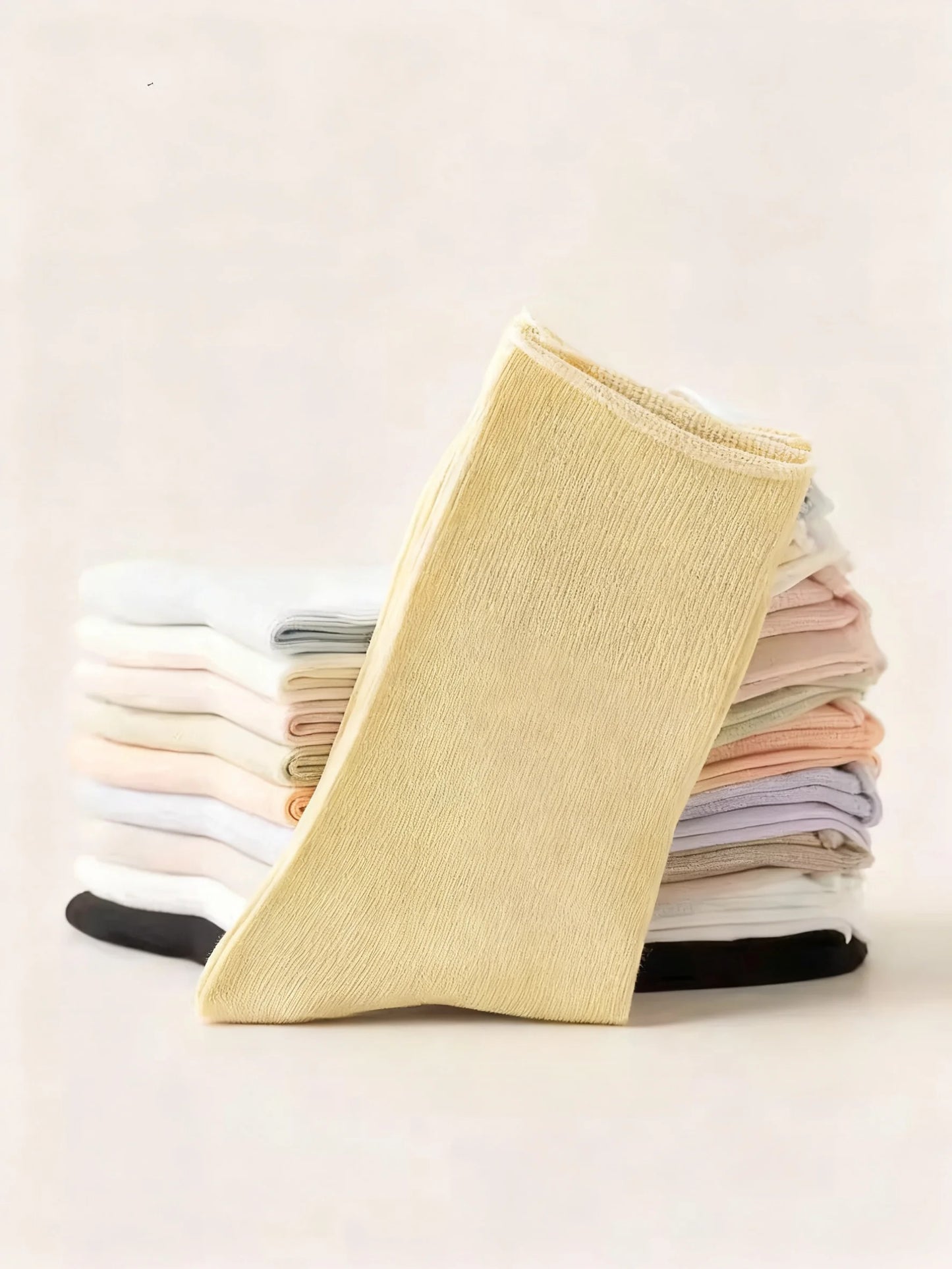 Women's 100% Cotton Crew Socks - Thin Style for Spring & Summer
